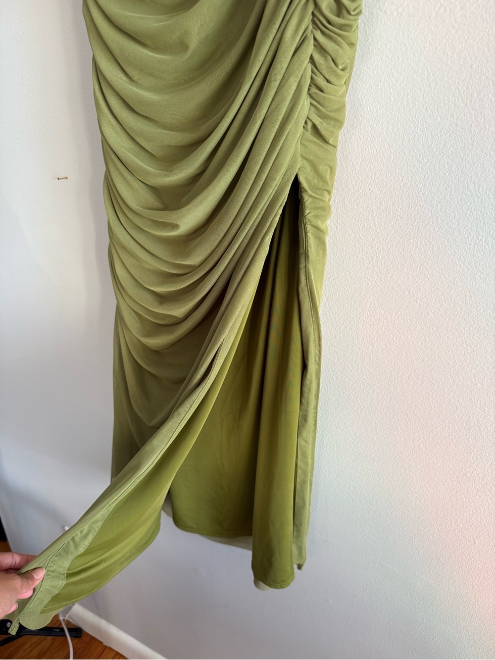 Abercrombie Green Ruched Slip Dress - Picture 3 of 3